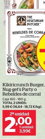 Oferta de The Vegetarian Butcher - Kikiricrunch Burger Nugget's Party O Rebeldes De Corral por 3,99€ en La Sirena