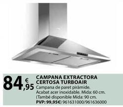 Oferta de Campana Extractora Certosa Turboair por 84,95€ en Fes Més