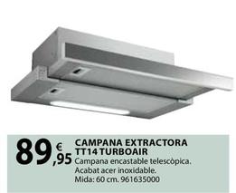 Oferta de Campana Extractora TT14 Turboair por 89,95€ en Fes Més