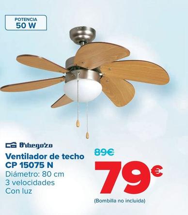 Oferta de Orbegozo - Ventilador de techo CP 15075 N por 79€ en Carrefour