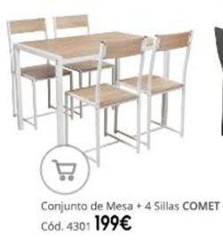 Oferta de Comet - Conjunto De Mesa+4sillas por 199€ en Conforama