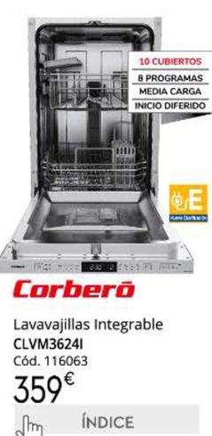 Oferta de Corberó - Lavavajillas Integrable por 359€ en Conforama
