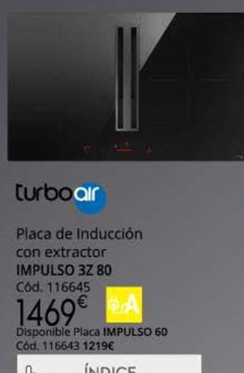 Oferta de TurboAir - Placa De Inducción Con Extractor por 1469€ en Conforama
