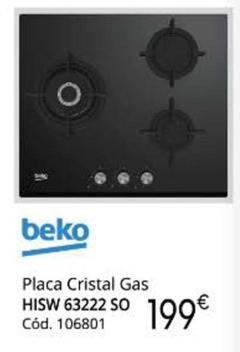 Oferta de Beko - Placa Cristal Gas por 199€ en Conforama