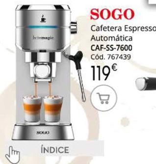 Oferta de Sogo - Cafetera Espressa Automática por 119€ en Conforama
