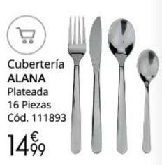 Oferta de Cubertería Alana Plateada 16 Piezas por 14,99€ en Conforama