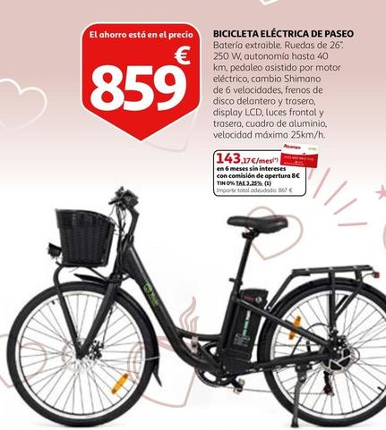 Oferta de Bicicleta Eléctrica De Paseo por 859€ en Alcampo