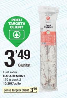 Oferta de Casademont - Fuet Extra por 3,49€ en SPAR Fragadis