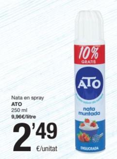 Oferta de Ato - Nata En Spray por 2,49€ en SPAR Fragadis
