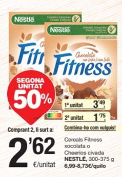 Oferta de Nestlé - Cereals Fitness Xocolata / Cheerios Civada por 3,49€ en SPAR Fragadis