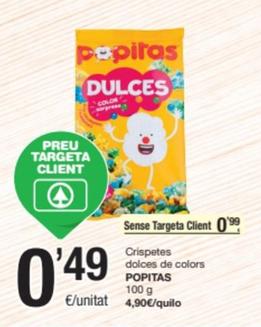 Oferta de Popitas - Crispetes Dolces De Colors por 0,99€ en SPAR Fragadis