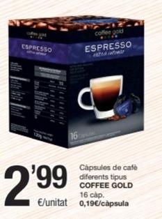 Oferta de Coffee Gold - Càpsules De Cafè Diferents Tipus por 2,99€ en SPAR Fragadis