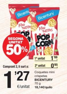 Oferta de Bicentury - Coquetes Mini Crispetes por 1,69€ en SPAR Fragadis