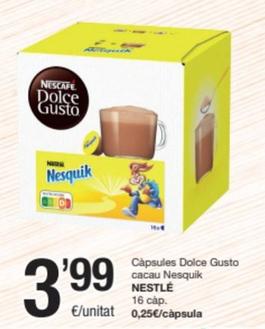 Oferta de Nescafé - Capsules Dolce Gusto Cacau Nesquik por 3,99€ en SPAR Fragadis