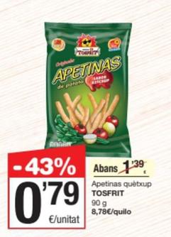 Oferta de Tosfrit - Apetinas Quetxup por 0,79€ en SPAR Fragadis