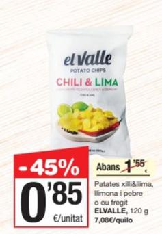 Oferta de El Valle - Patates Xilli&llima / Ilimona I Pebre / Ou Fregit por 0,85€ en SPAR Fragadis