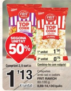 Oferta de Frit Ravich - Crispetes Amb Sal / Colors por 1,5€ en SPAR Fragadis