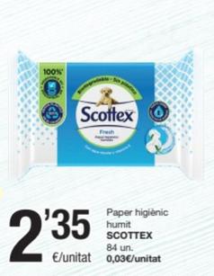 Oferta de Scottex - Paper Higiènic Humit por 2,35€ en SPAR Fragadis