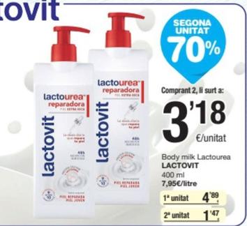 Oferta de Lactovit - Body Milk Lactourea por 4,89€ en SPAR Fragadis
