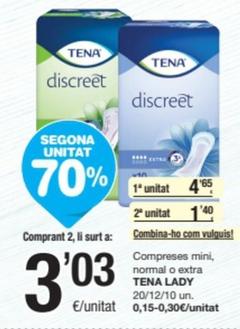 Oferta de Tena - Compreses Mini / Normal / Extra por 4,65€ en SPAR Fragadis