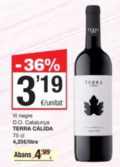 Oferta de Terra Calida - Vi Negre D.O. Catalunya por 3,19€ en SPAR Fragadis