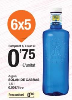 Oferta de Solán De Cabras - Aigua por 0,89€ en SPAR Fragadis