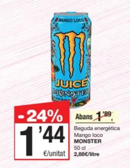Oferta de Monster - Beguda Energètica Mango Loco por 1,44€ en SPAR Fragadis