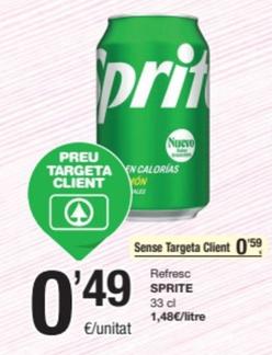 Oferta de Sprite - Refresc por 0,59€ en SPAR Fragadis