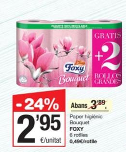 Oferta de Foxy - Paper Higiènic Bouquet por 2,95€ en SPAR Fragadis