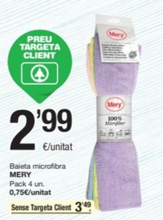 Oferta de Mery - Baieta Microfibra por 3,49€ en SPAR Fragadis