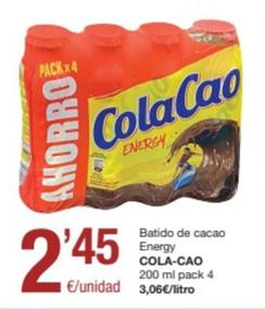 Oferta de Cola Cao - Batido De Cacao Energy por 2,45€ en SPAR Fragadis