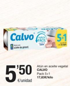 Oferta de Calvo - Atún En Aceite Vegetal por 5,5€ en SPAR Fragadis