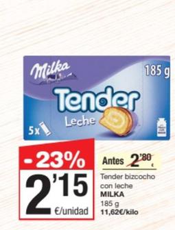 Oferta de Milka - Tender Bizcocho Con Leche por 2,15€ en SPAR Fragadis