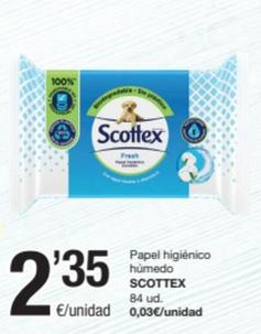 Oferta de Scottex - Papel Higiénico Húmedo por 2,35€ en SPAR Fragadis