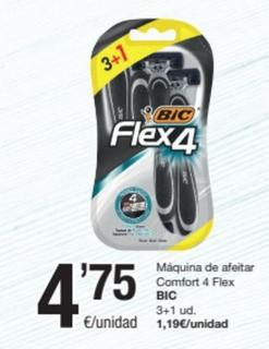 Oferta de Bic - Máquina De Afeitar Comfort 4 Flex por 4,75€ en SPAR Fragadis