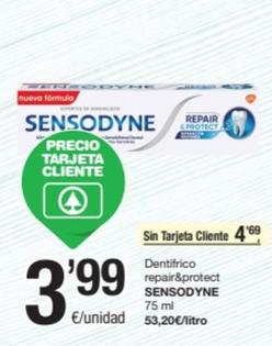 Oferta de Sensodyne - Dentifrico Repair&Protect por 4,69€ en SPAR Fragadis
