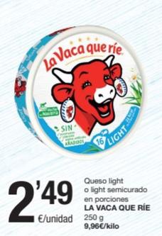 Oferta de La Vaca Que Ríe - Queso Light / Light Semicurado En Porciones por 2,49€ en SPAR Fragadis