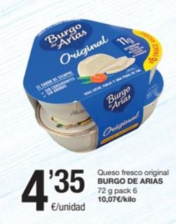 Oferta de Burgo De Arias - Queso Fresco Original por 4,35€ en SPAR Fragadis