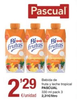 Oferta de Pascual - Bebida De Fruta Y Leche Tropical por 2,29€ en SPAR Fragadis
