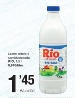 Oferta de Rio - Leche Entera / Semidesnatada por 1,45€ en SPAR Fragadis
