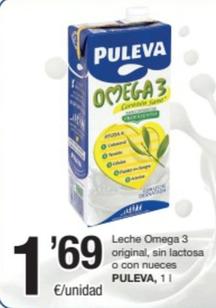 Oferta de Puleva - Leche Omega 3 Original / Sin Lactosa / Con Nueces por 1,69€ en SPAR Fragadis