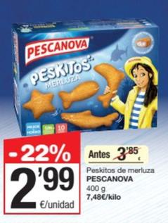 Oferta de Pescanova - Peskitos De Merluza por 2,99€ en SPAR Fragadis