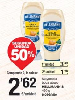 Oferta de Hellmann's - Mayonesa Boca Abajo por 3,49€ en SPAR Fragadis