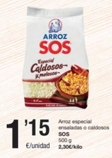 Oferta de Sos - Arroz Especial Ensaladas / Caldosos por 1,15€ en SPAR Fragadis