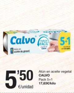 Oferta de Calvo - Atún En Aceite Vegetal por 5,5€ en SPAR Fragadis