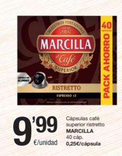 Oferta de Marcilla - Cápsulas Café Superior Ristretto por 9,99€ en SPAR Fragadis