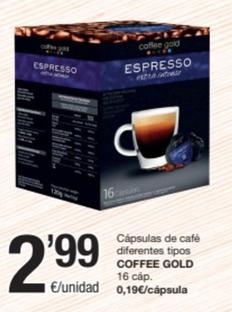 Oferta de Coffee Gold - Cápsulas De Café Diferentes Tipos por 2,99€ en SPAR Fragadis