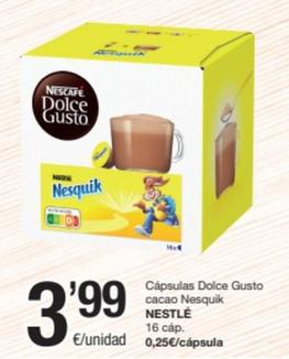 Oferta de Nestlé - Cápsulas Dolce Gusto Cacao Nesquik por 3,99€ en SPAR Fragadis