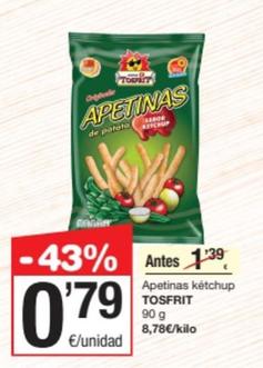 Oferta de Tosfrit - Apetinas Kétchup por 0,79€ en SPAR Fragadis