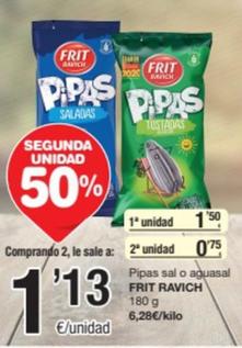 Oferta de Frit Ravich - Pipas Sal / Aguasal por 1,5€ en SPAR Fragadis